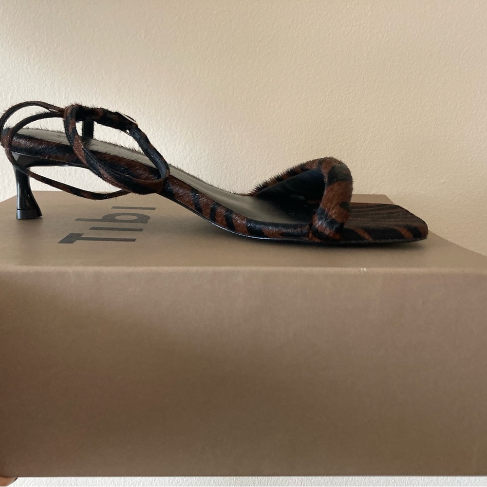 Tibi Pony Hair Zebra Print Cameron Sandal New size 42.